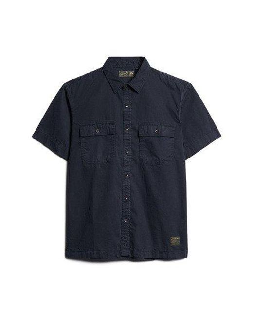 Superdry Blue Military Short Sleeve Shirt for men