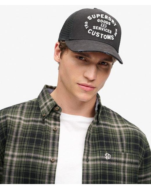Superdry Black Mesh Trucker Cap
