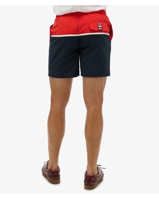 Superdry Red & Co Nautical Logo 17-inch Swim Shorts for men