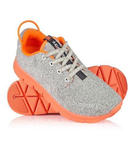 Superdry Orange Scuba Runner Trainers Snow Marl
