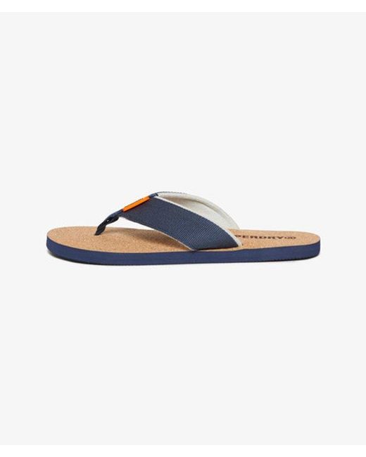 Superdry Blue & Co Cork Graphic Flip Flops for men