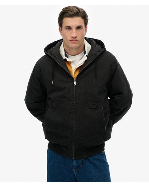 Superdry Canvas Surplus Jas Met Capuchon in het Black voor heren