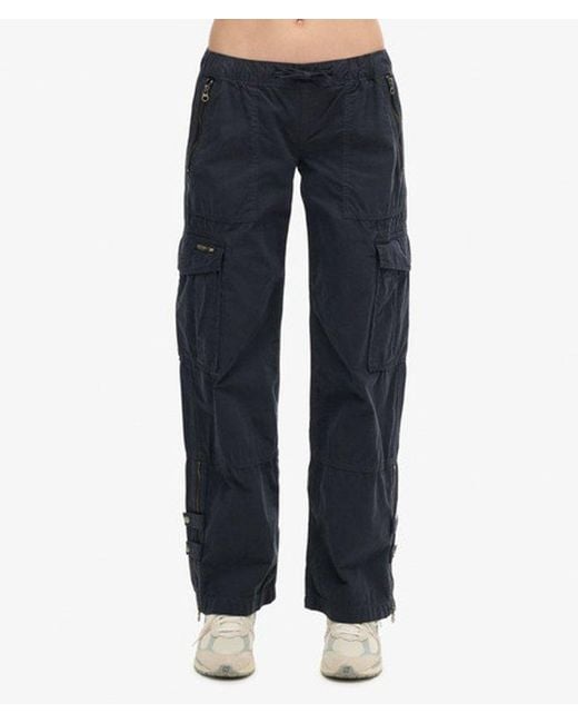 Superdry Blue & Co Low Rise Wide Leg Cargo Pants