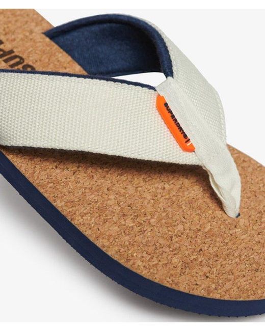 Superdry Brown & Co Cork Graphic Flip Flops for men