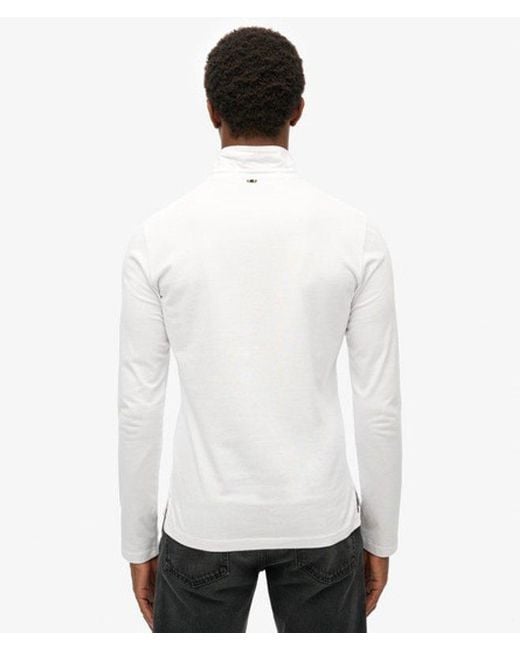 Superdry White & Co Studios Long Sleeve Jersey Polo Shirt for men