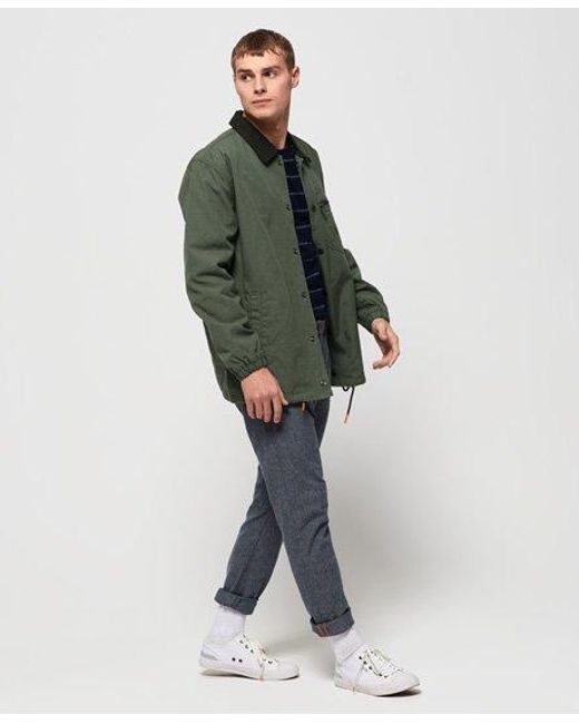 Superdry Green Supersonic Canvas Coach Jacket for men