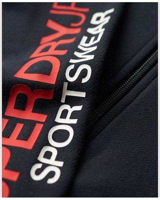 Superdry Sportswear Hoodie Met Rits En Losse Pasvorm in het Black voor heren