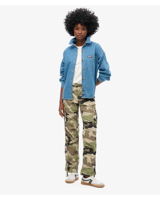 Superdry Blue & Co Low Rise Straight Cargo Pants