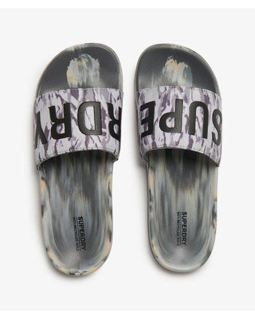 Superdry White Vegan Camo Pool Sliders for men