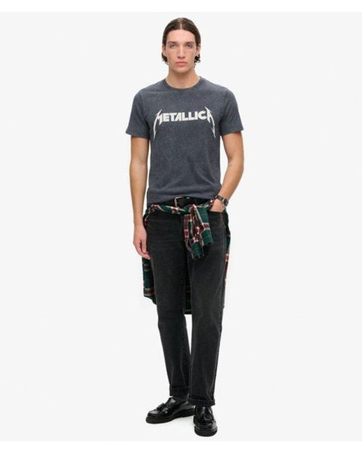 Superdry Blue & Co Metallica X & Co Limited Edition Band T-shirt for men