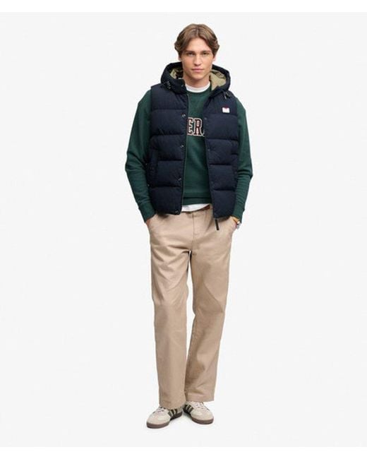 Superdry Blue & Co Hooded Short Everest Gilet for men