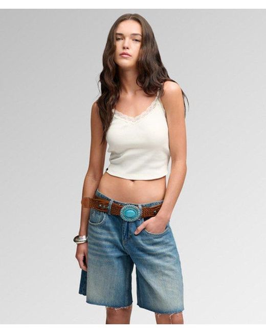 Superdry White & Co Athletic Essentials Lace Trim Cropped Cami Top