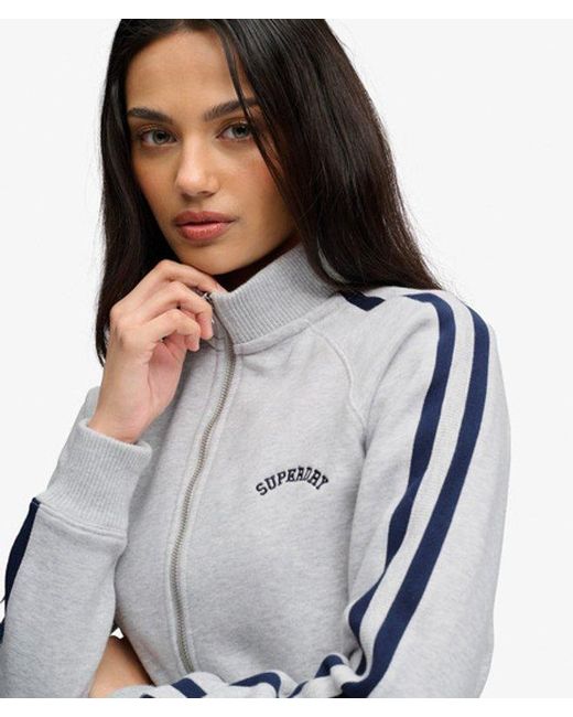 Superdry Athletic Essentials Logo Trainingsjack in het Gray