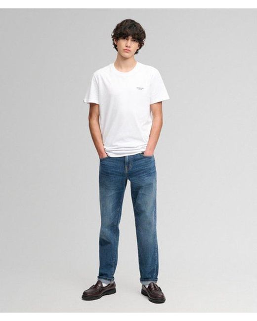 Superdry White & Co Essential Stacked Logo Embroidered T-shirt for men