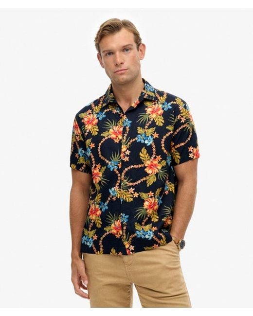 Superdry Black & Co Hawaiian Printed Shirt for men