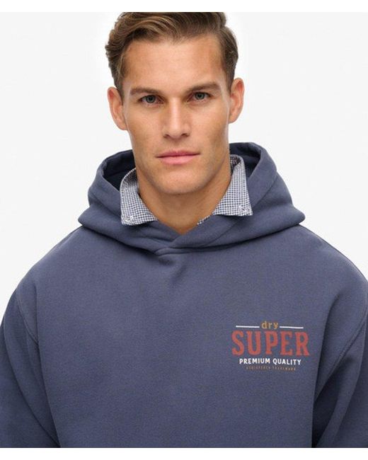 Superdry Blue & Co Tap Room Oversized Hoodie for men