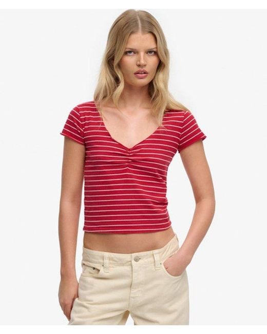 Superdry Athletic Essentials Gathered Pattern Top
