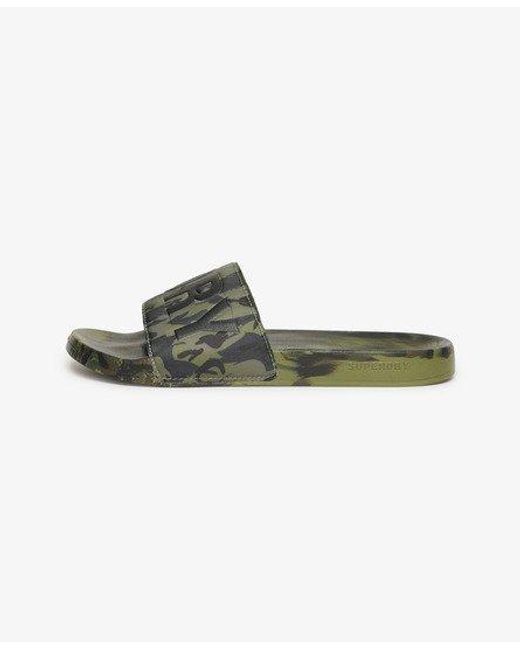 Superdry Green Vegan Camo Pool Sliders for men