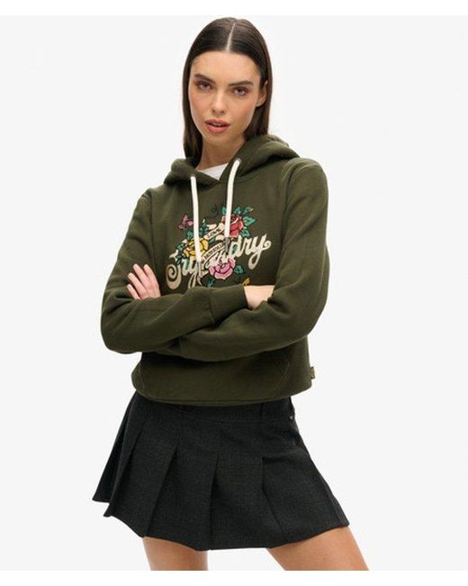 Superdry Green & Co Tattoo Script Graphic Hoodie