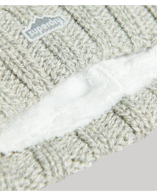 Superdry Gray & Co Cable Knit Bobble Beanie