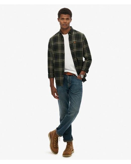 Superdry Katoenen Houthakkersoverhemd Met Lange Mouwen in het Green voor heren