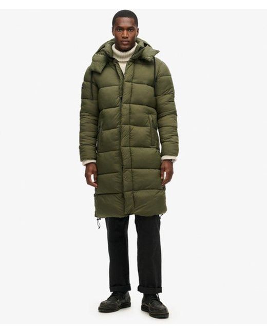 Superdry Green & Co Ripstop Long Puffer Coat for men