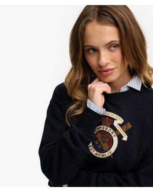 Superdry Blue Crest Loose Crew