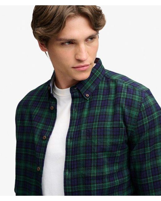 Superdry Blue & Co Long Sleeve Cotton Lumberjack Shirt for men