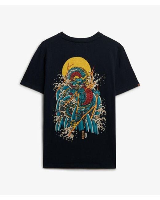 Superdry Blue & Co Vintage Logo Tokyo Relaxed T-shirt for men