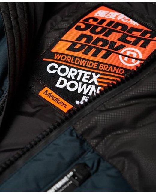 Superdry Black Cortex Down Jacket Dark Ink for men