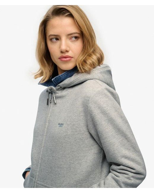 Superdry Gray & Co Essential Borg Lined Zip Hoodie