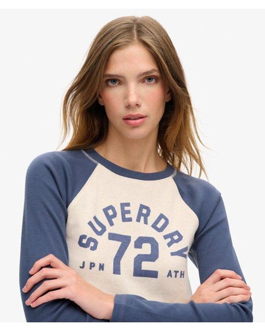 Superdry Blue & Co Athletic Essentials Rib Slim Long Sleeve Top