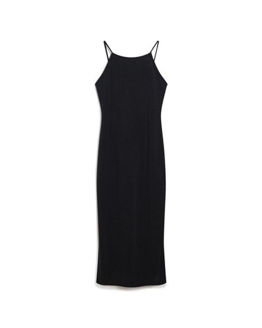 Superdry Black & Co Jersey Lace Back Midi Dress