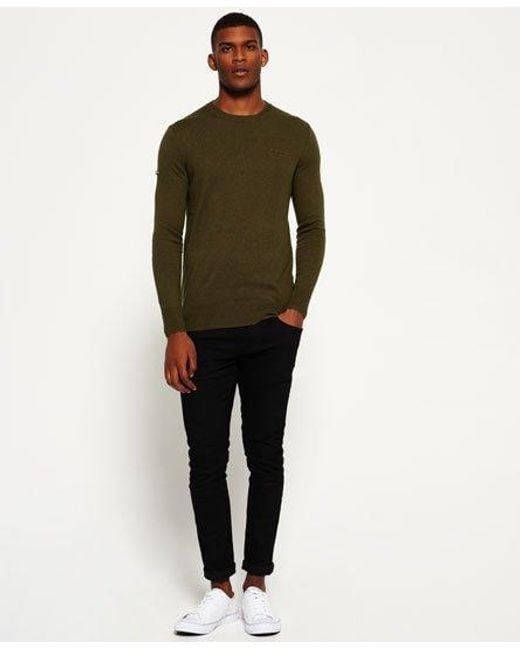 Superdry Green Label Crew Neck Jumper Pine for men