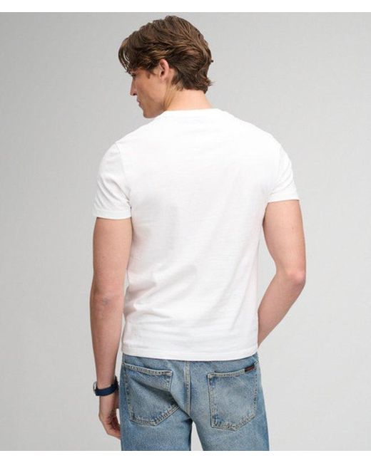 Superdry Blue & Co Essential Serif Logo Embroidered T-shirt for men