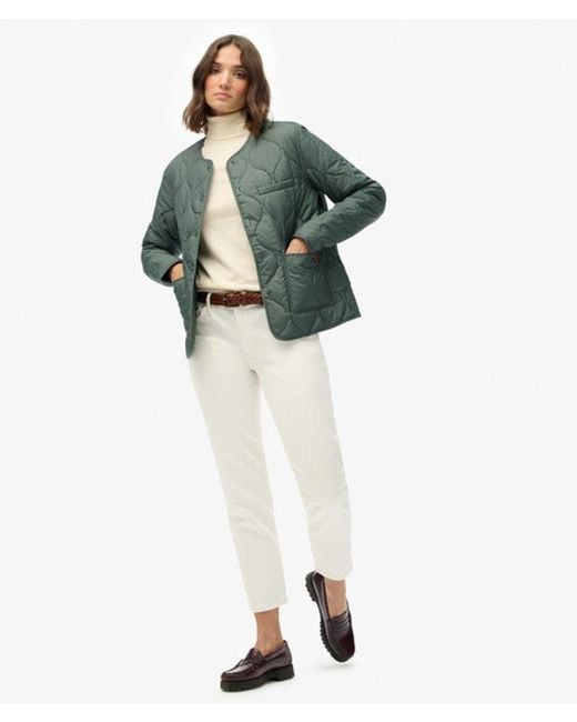 Superdry Green Quilted Lite Liner Jacket