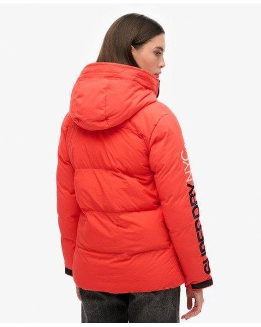 Superdry Red Hooded City Padded Wind Parka Jacket