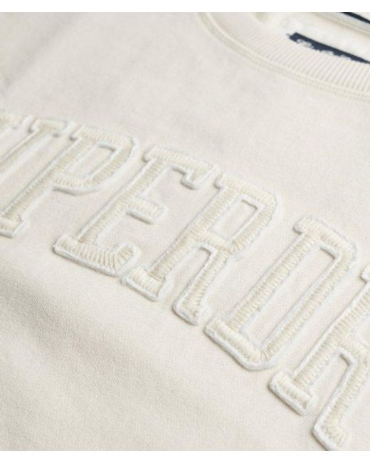 Superdry Natural & Co Athletic Essentials Tonal Applique Crew Sweatshirt