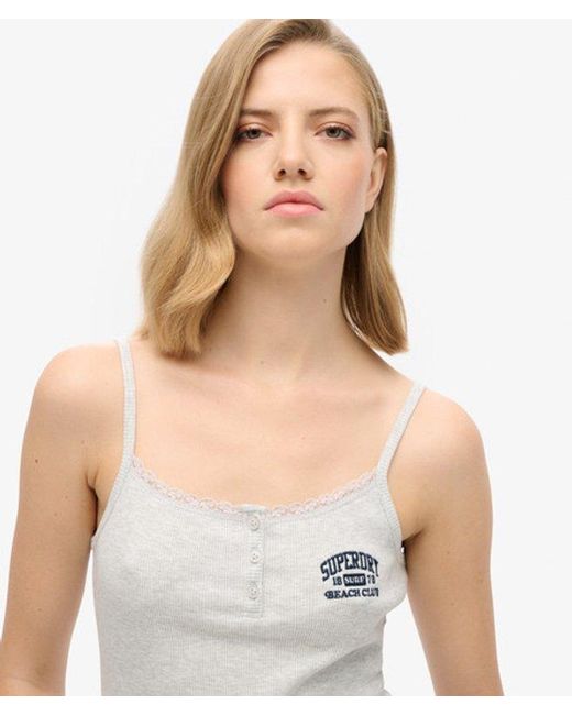 Superdry White & Co Athletic Essentials Button Down Cami Top