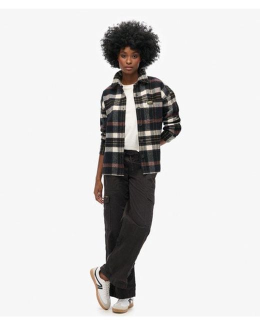 Superdry Black Low Rise Wide Leg Cargo Pants