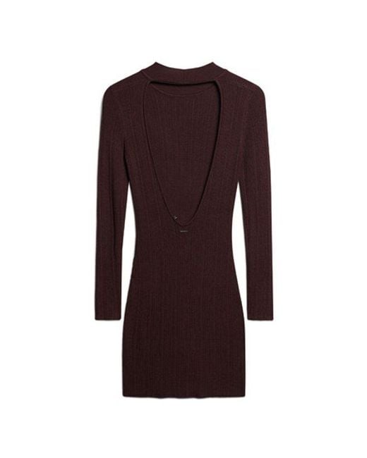 Superdry Purple & Co Backless Bodycon Mini Dress