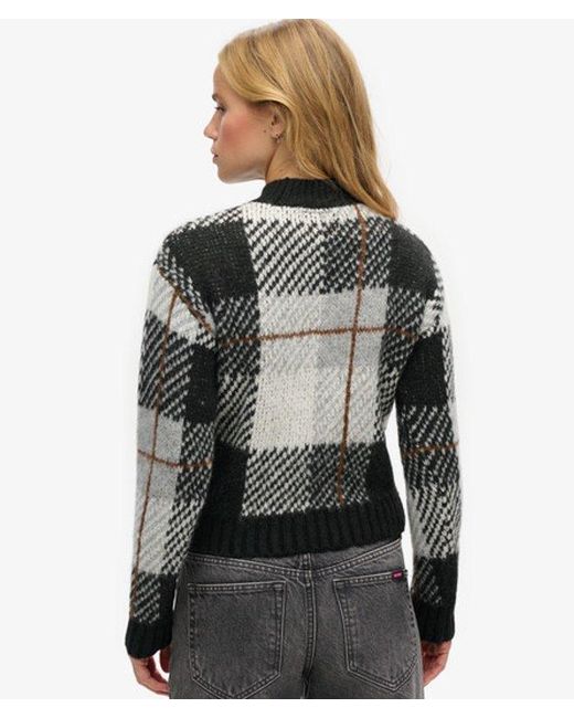 Superdry Gray & Co Boxy Pattern Knit Jumper
