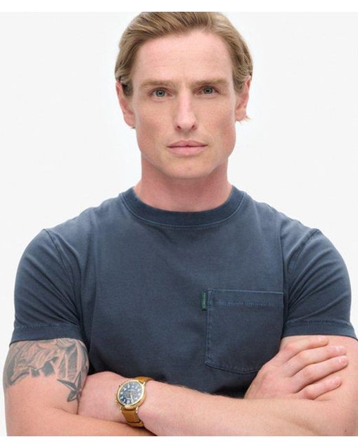 Superdry Blue & Co Essential Washed Pocket T-shirt for men