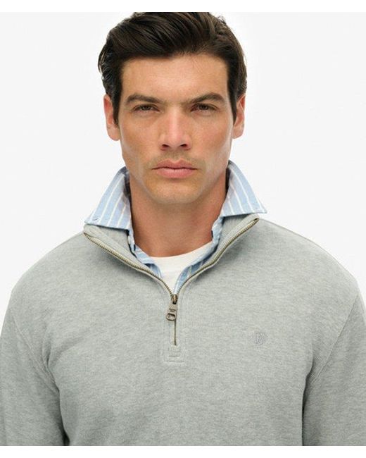 Superdry Gray & Co Ribbed Half Zip Jumper for men