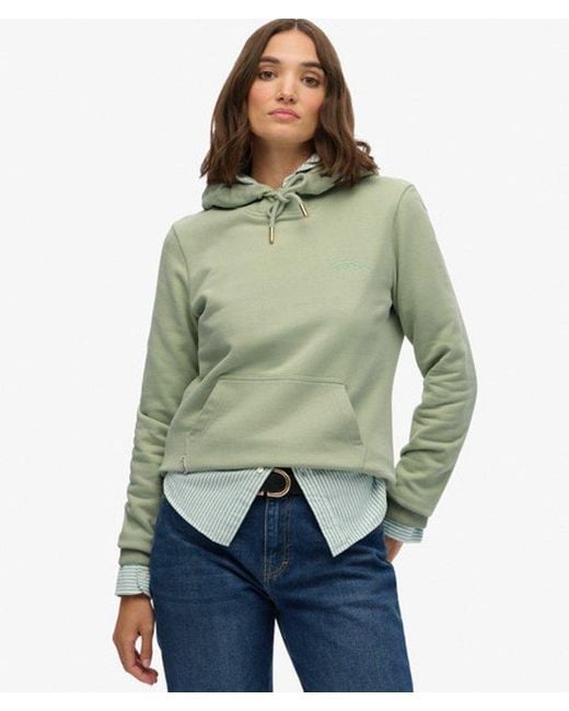 Superdry Green Essential Logo Embroidered Hoodie