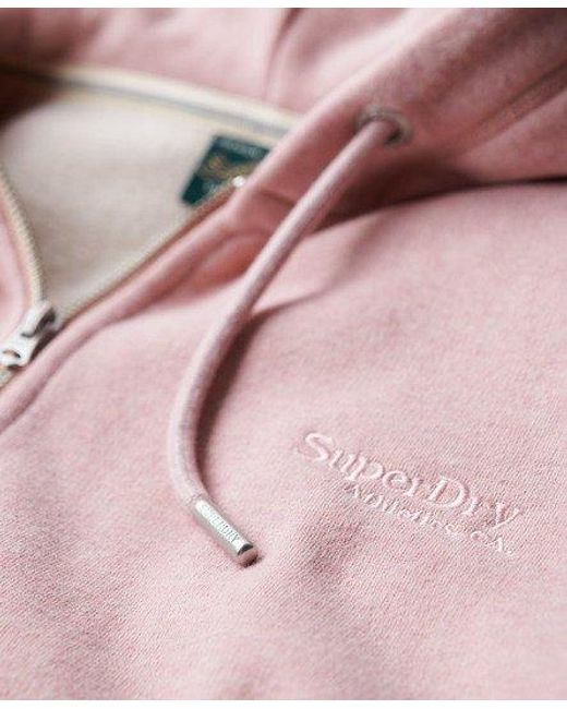 Superdry Essential Logo Hoodie Met Rits in het Pink