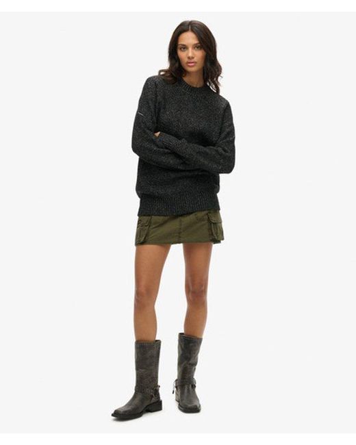Superdry Black & Co Oversized Chunky Raglan Jumper