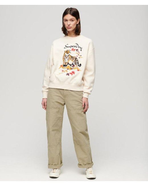 Superdry White & Co Suika Embroidered Loose Sweatshirt