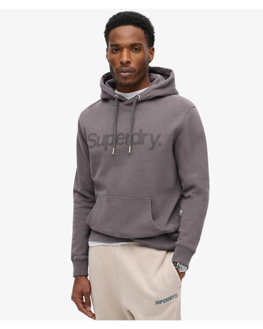 Superdry Gray Core Logo City Loose Fit Hoodie for men