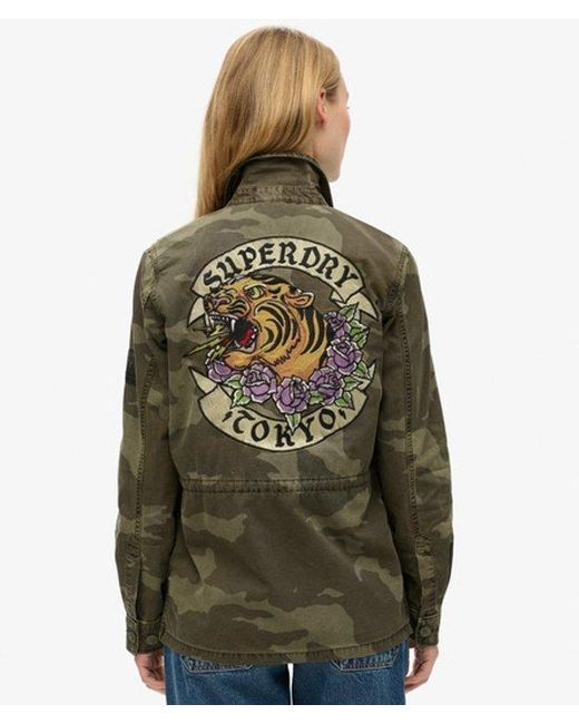 Superdry Green & Co Embroidered Military Field Jacket